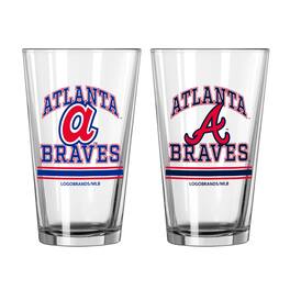 Logo Brands - Atlanta Braves 16oz. Pint Glass Two Pack - Multicolor