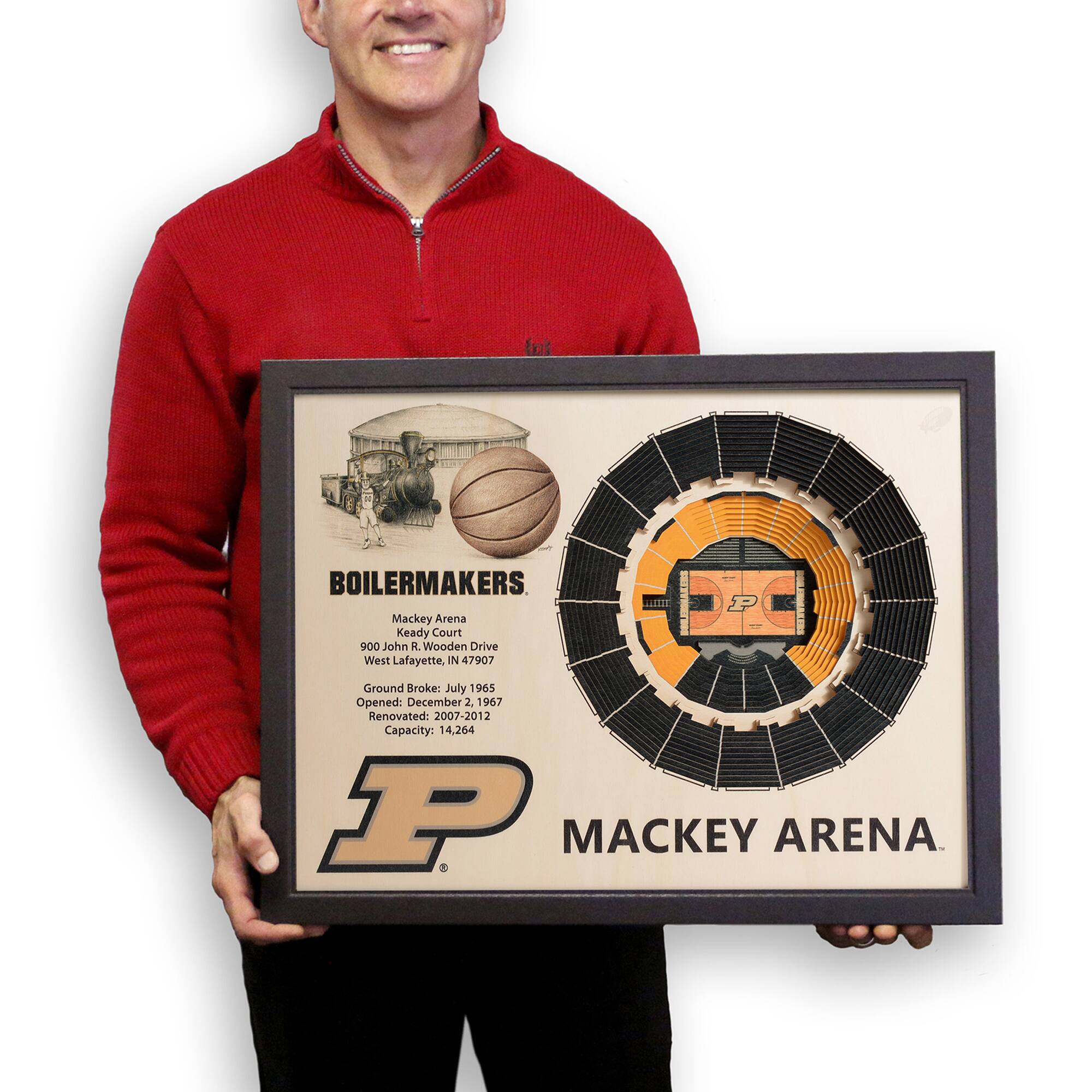 BOILERMAKERS  
Mackey Arena  
900 John R. Wooden Drive  
West Lafayette, IN 47907  

Ground Broke: July 1965  
Opened: December 2, 1967  
Renovated: 2007-2012  
Capacity: 14,264  

MACKEY ARENA