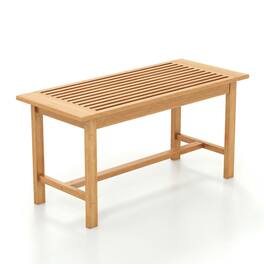 Kadyn - Modern Style 36 In with Slatted Coffee Table for Patio Use - Brown