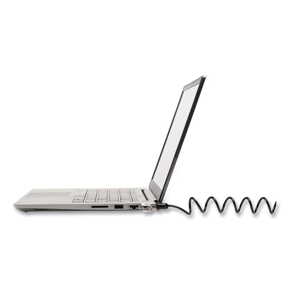 Left. Kensington - Kensington Slim Portable Combination Lock for Standard Slot - 5.91 ft Cable - Resettable - 4-digit - Combination Lock - Black/Silver.