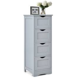 Kadyn - Floor Wooden Free Standing Storage Side Organizer for Bathroom- Bathroom Cabinets for Entryway Storage - Gray