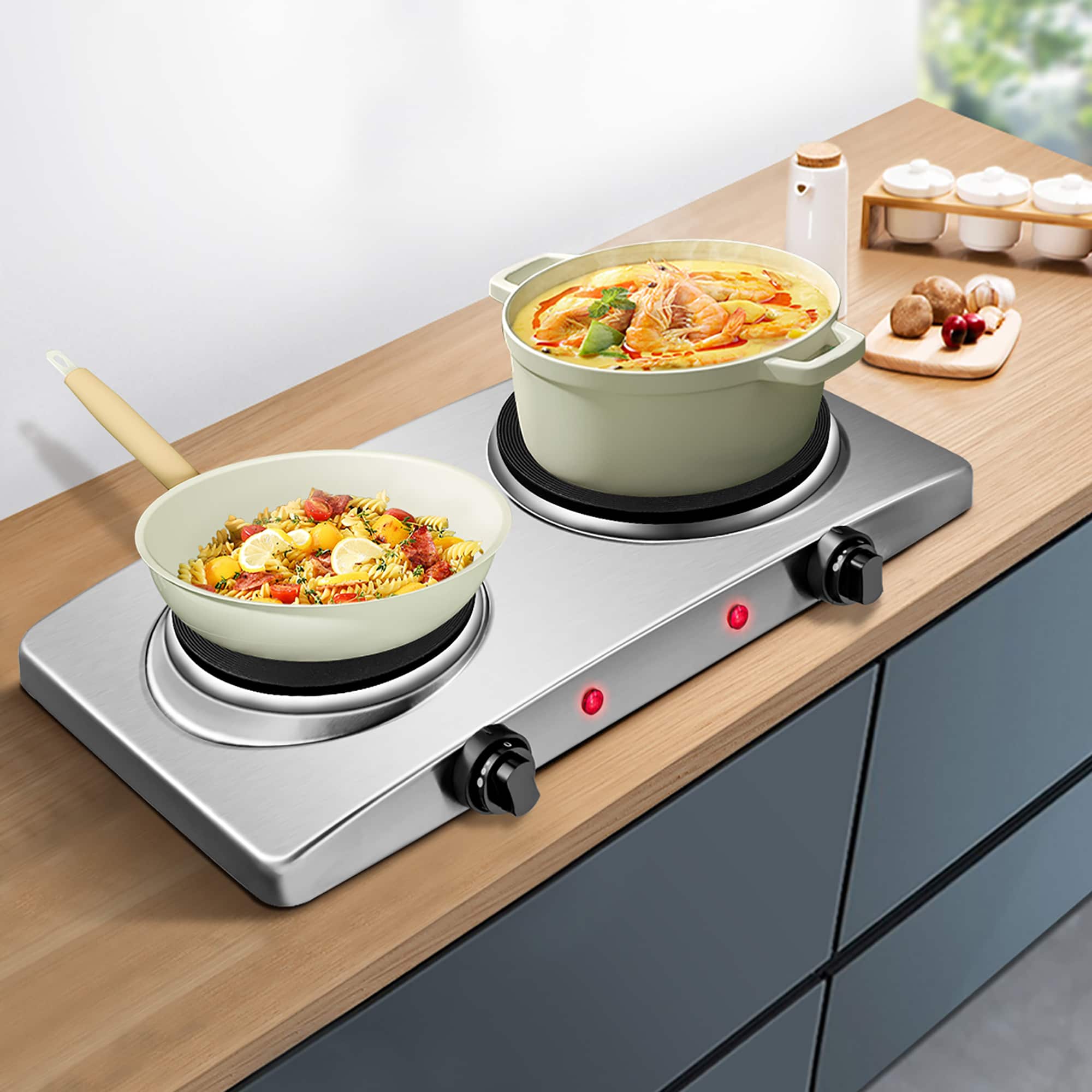 Best Buy Costway 1800W Double Hot Plate Electric Countertop Burner