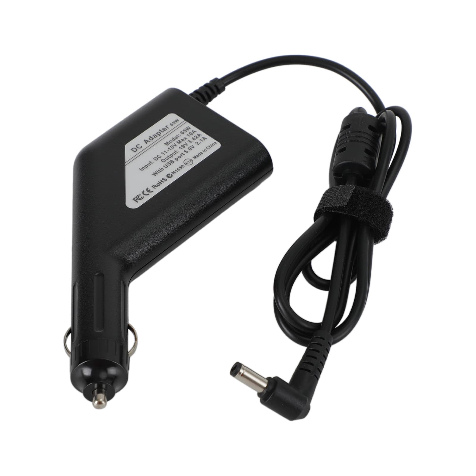 Topteng - 65W Universal Laptop Car Charger - 19V 3.42A with QC3.0 USB Port, 5.5x2.5mm Tip for Asus, Lenovo, Acer, Samsung Notebook