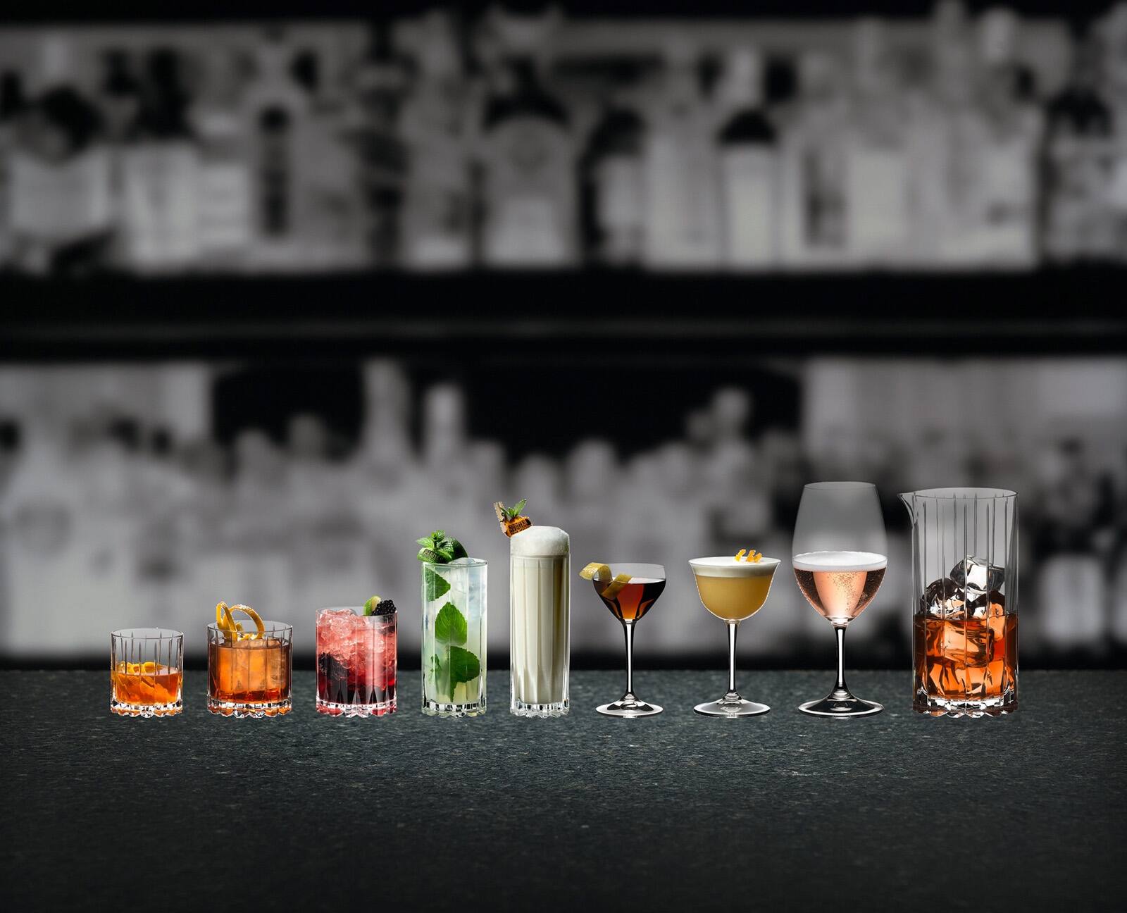 Alt View 5. Riedel - 8 Piece Bar Glassware Set, 4 Rocks and 4 Highball - Clear.