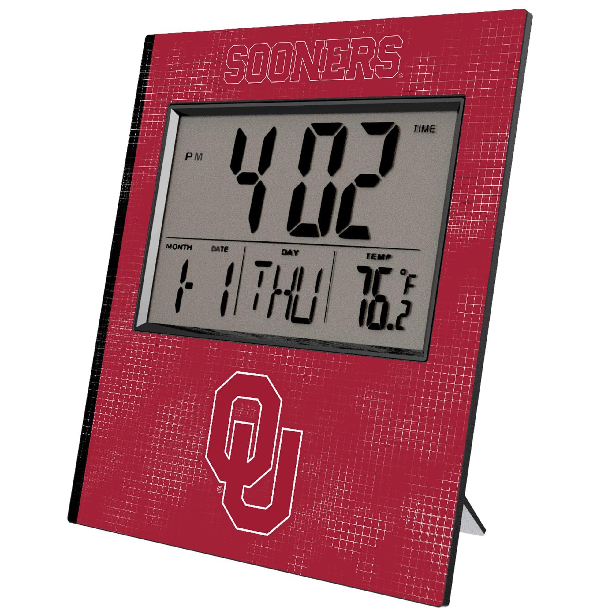 SOONERS

TIME
4:02 PM

MONTH DATE DAY TEMP
1 11 THU 76°F 10.2