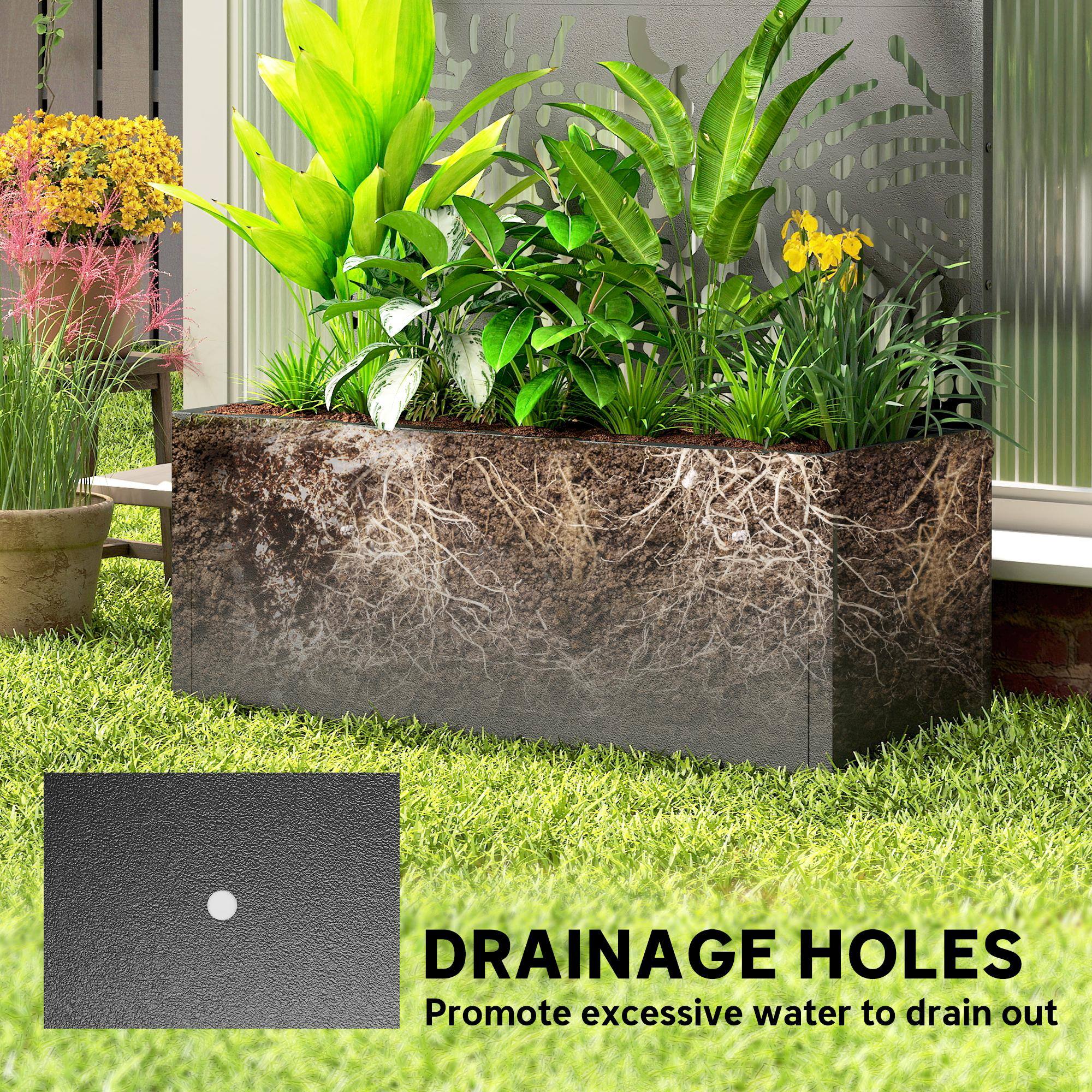 DRAINAGE HOLES  
Promote excessive water to drain out