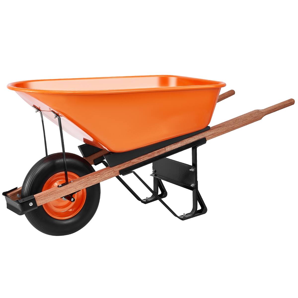 Alt View 2. Loheer - Loheer 6 cu ft wheelbarrow cart 330 lbs capacity garden dump cart with 16 inch solid foam tire.