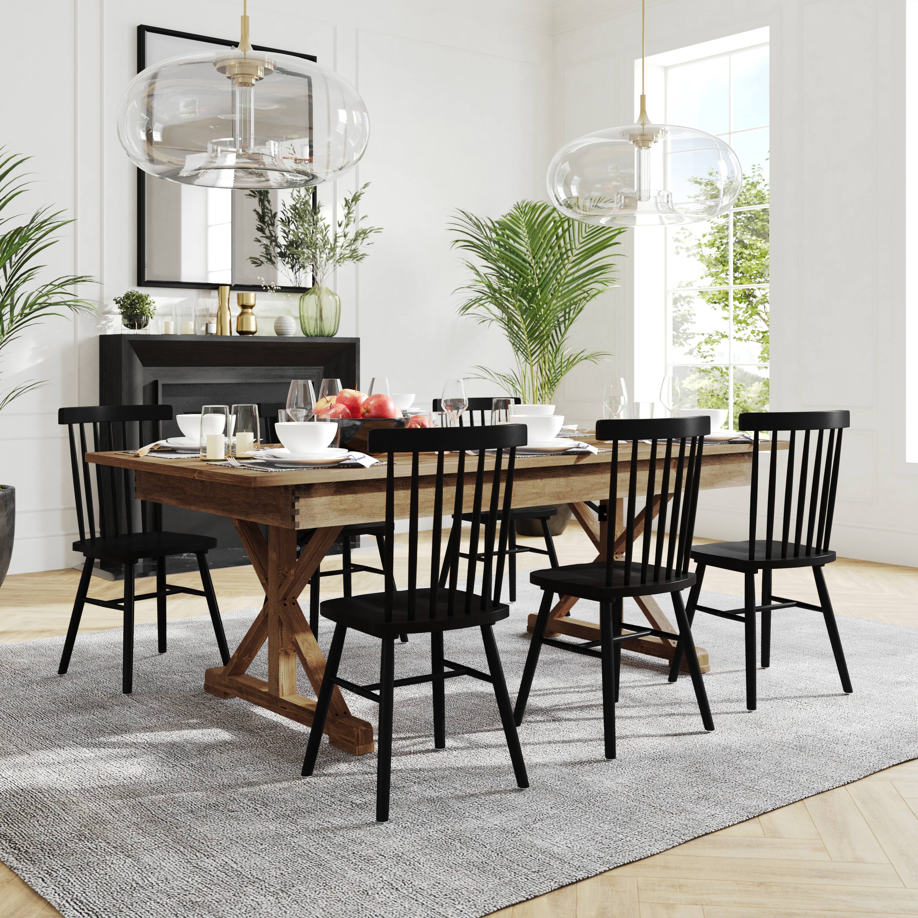 Alt View 2. Flash Furniture - HERCULES 7' x 40" Rectangular Antique Rustic Solid Pine Folding Farm Table with X Legs - Brown.