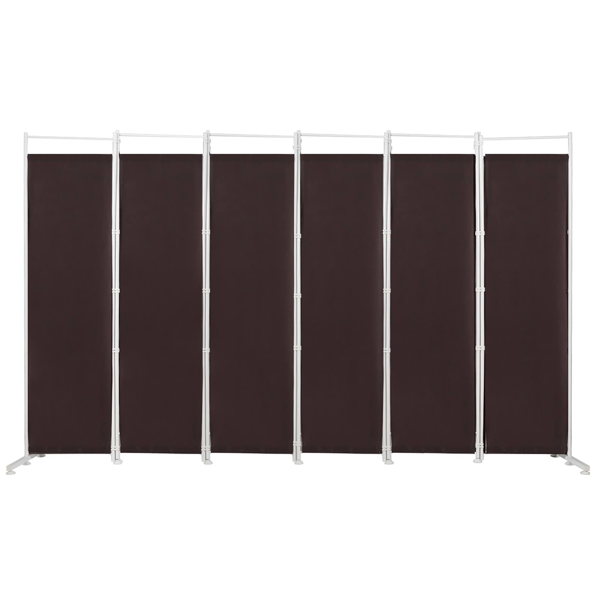 Alt View 9. Costway - Costway 6-Panel Room Divider Folding Privacy Screen w/Steel Frame Decoration - Brown.