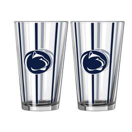 Logo Brands - Penn State Nittany Lions Two-Piece 16oz. Striped Pint Glass Set - Multicolor