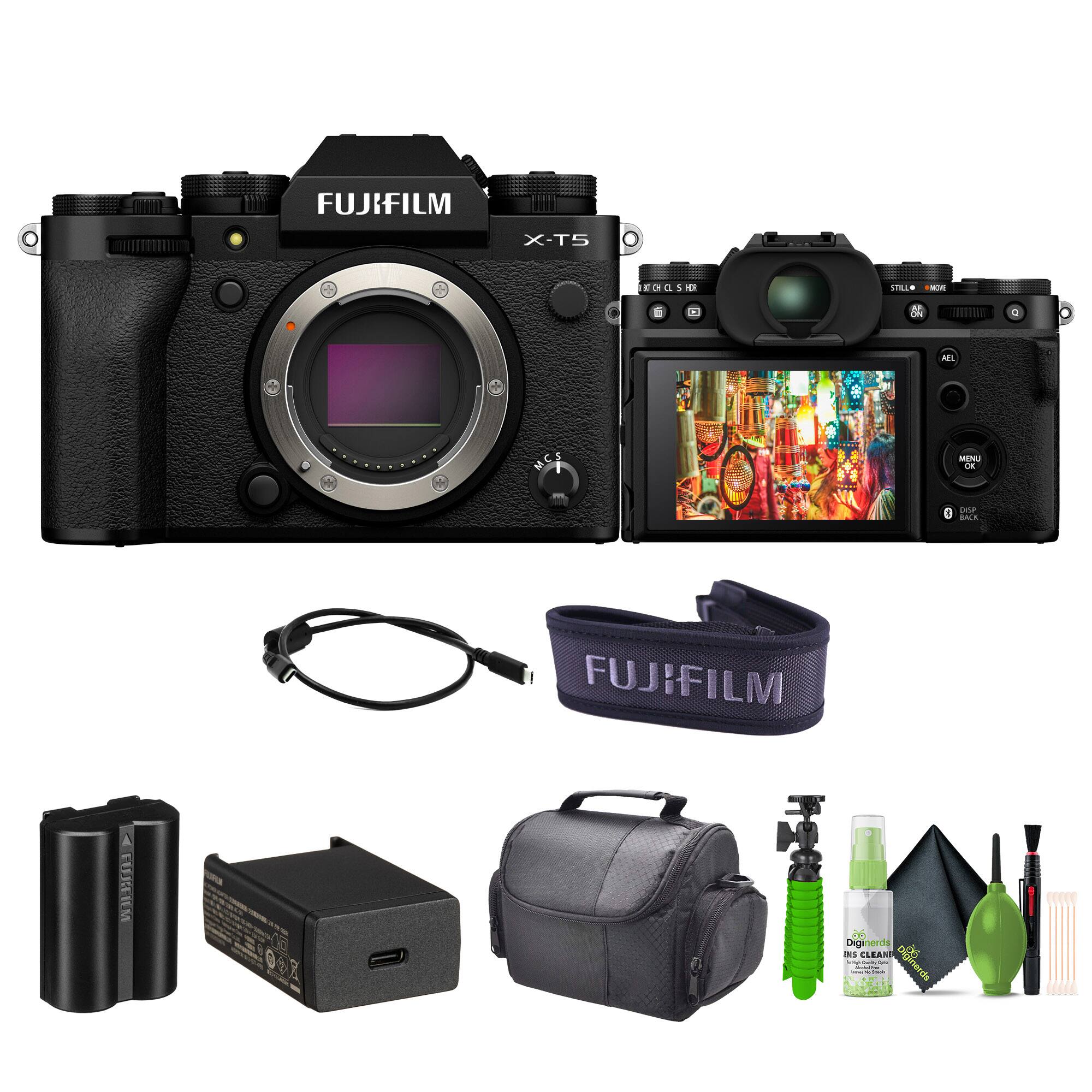 Fujifilm - X-T5 Mirrorless Digital Camera Body + Tripod + Bag + More Travel Bundle
