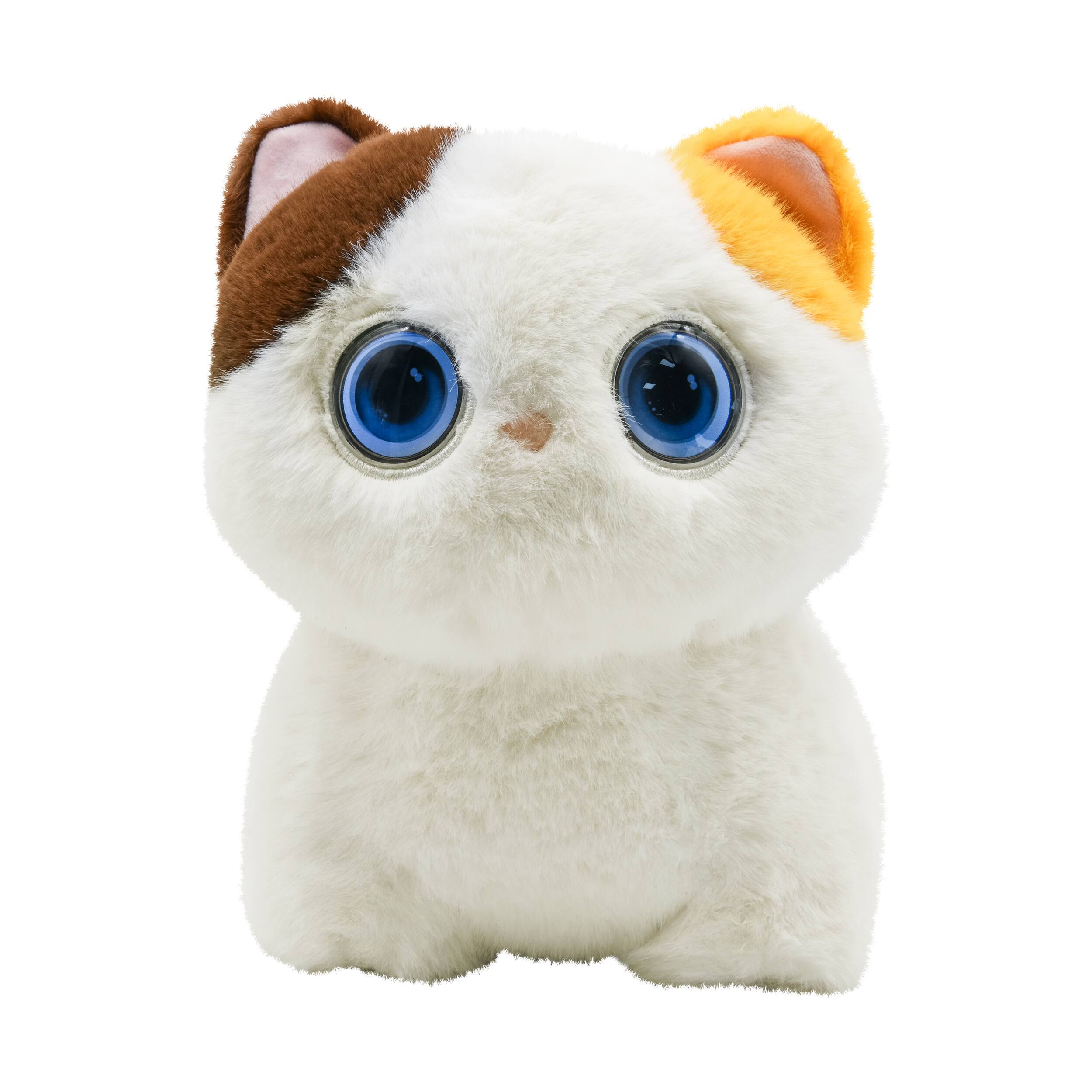 Angle. Contixo - AI Pixie-Paw Smart Interactive Plush Cat – AI Companion Stuffed Toy with Voice, Expressive Eyes & Touch-Activated Play - White.
