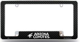 Rico Industries - Arizona Coyotes NHL Chrome Metal License Plate Frame with Carbon Fiber Design - Multi