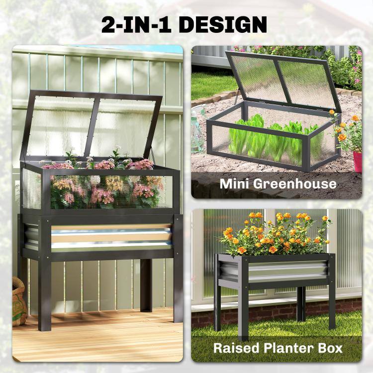 2-IN-1 DESIGN

Mini Greenhouse

Raised Planter Box