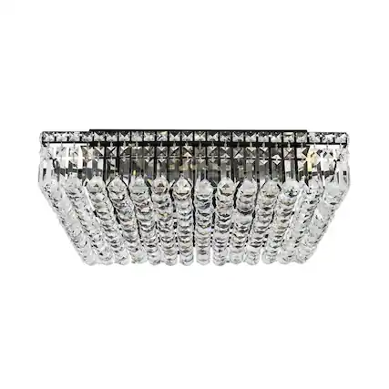 Front. Elegant Lighting - Maxime 24 Inch Black Flush Mount - Black And Clear.