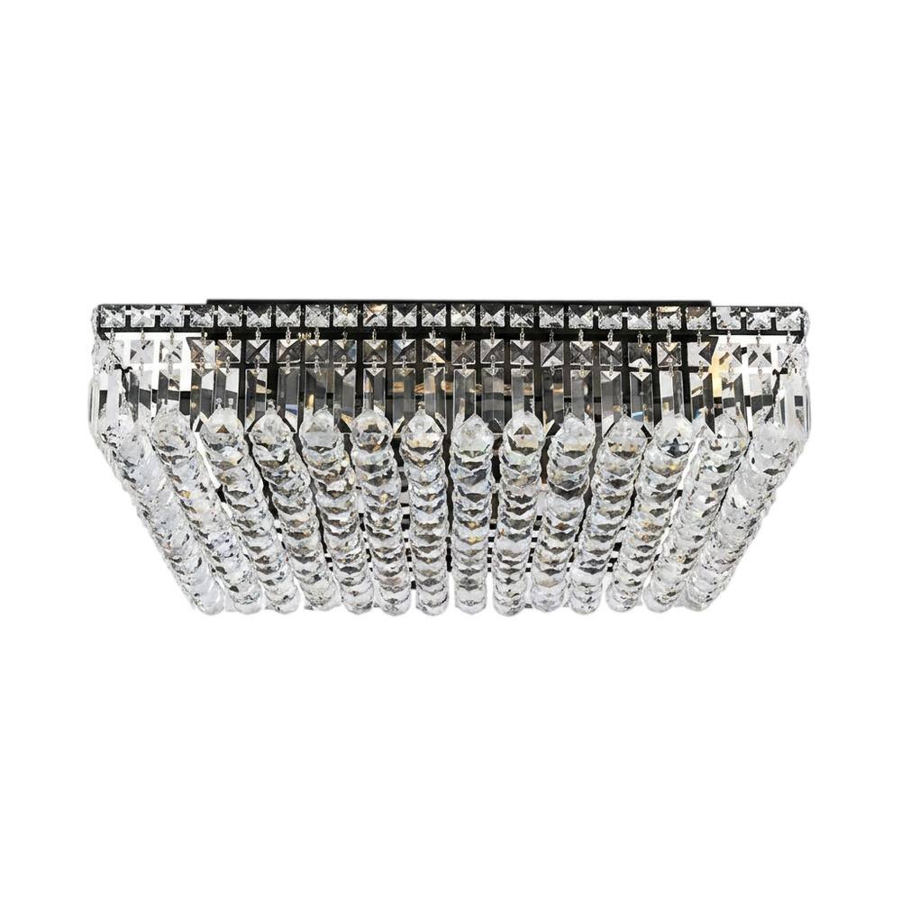 Front. Elegant Lighting - Maxime 24 Inch Black Flush Mount - Black And Clear.