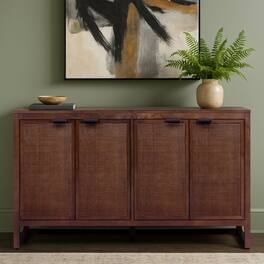 Teamson Home - Hatteras Sideboard with 4 Doors, Walnut - Brown