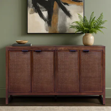 Front. Teamson Home - Teamson Home Hatteras Sideboard with 4 Doors, Walnut - Brown.