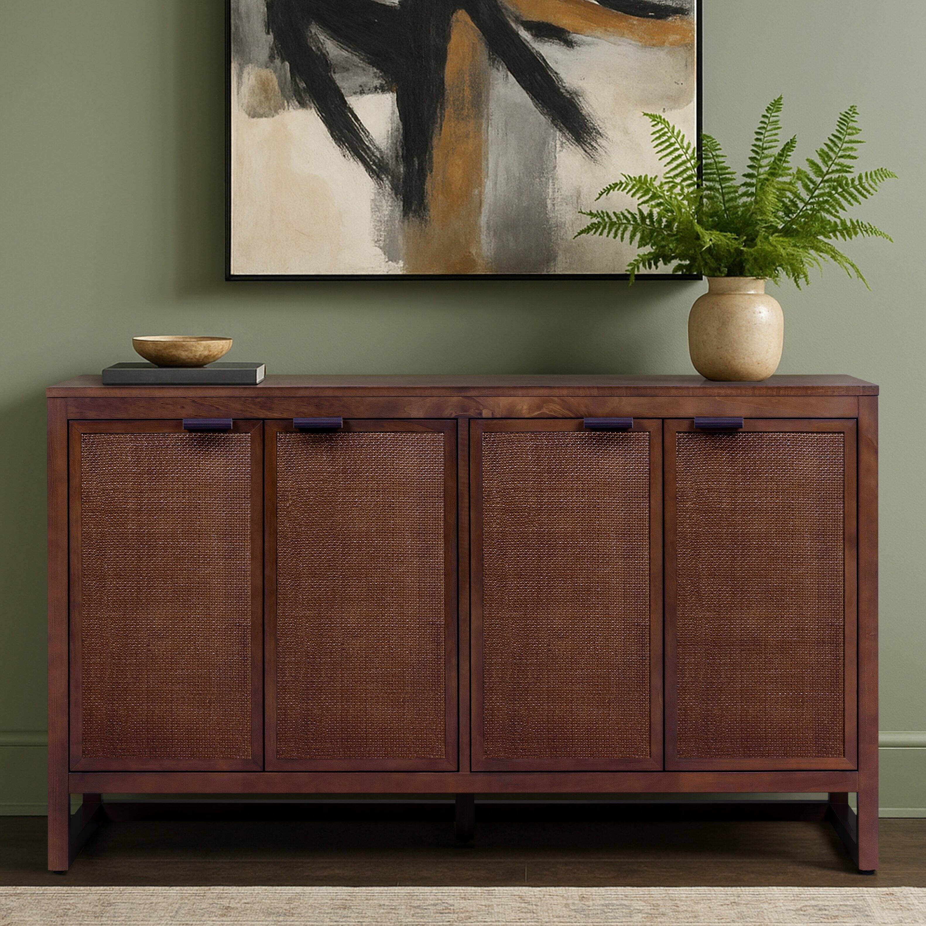 Front. Teamson Home - Teamson Home Hatteras Sideboard with 4 Doors, Walnut - Brown.