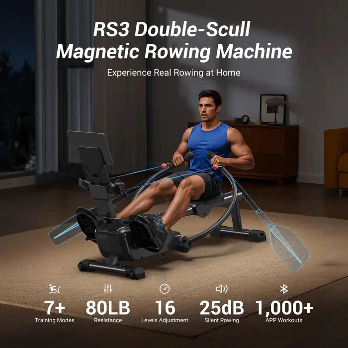 Robing Machine MERACH Sculls Rowing Machines for Home, Magnetic Rowing Machine with 16 ...