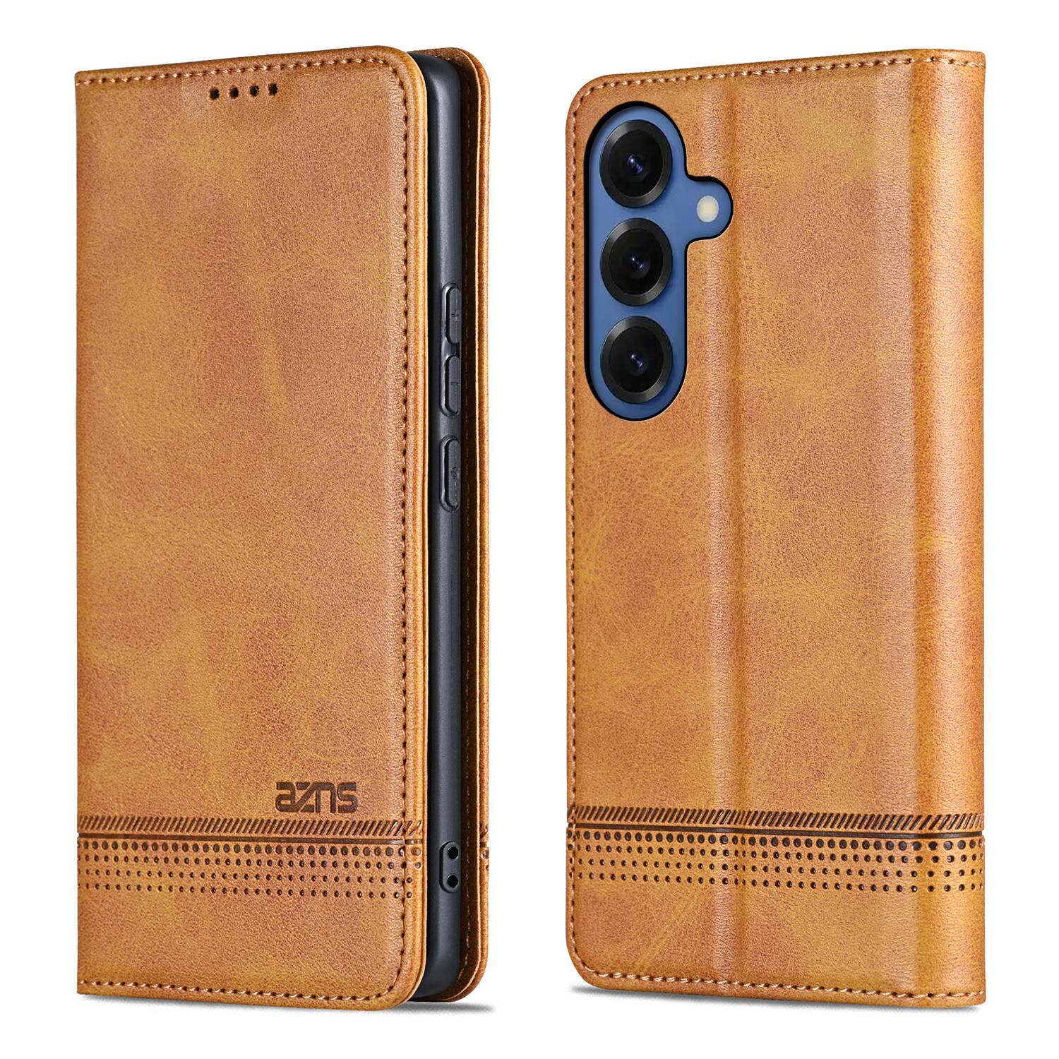 Alt View 3. Dteck - Flip Wallet Case for Samsung Galaxy S26+,Magnetic Closure Card Slots Kickstand Cover,Shock-Absorbing TPU Cover - Yellow.