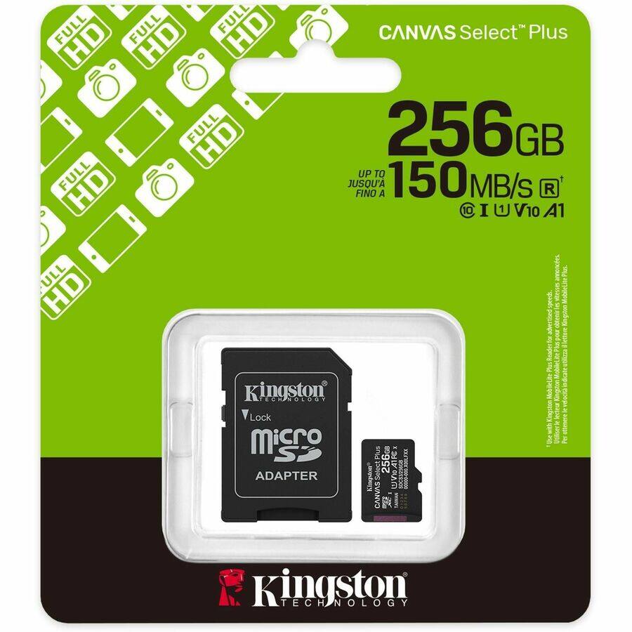 FULL HD  
FULL HD  
FULL HD  
FULL HD  
FULL HD  
FULL HD  
CANVAS Select Plus  
256GB  
UP TO 150 MB/s  
JUSQU'A  
FINO A  
10 I V10 A1  
Kingston TECHNOLOGY  
Lock  
Micro SD  
ADAPTER  
Plus  
FXE Select 256GB  
UV141FEx  
X000-00000  
Kingston SOCEJSOR  
CANVAS  
TAMAN  
annonces  
vitesses  
MobileLite Plus  
adverthedspeeds.  
obtenirie our Kingston lettere  
Readerfor Plus  
MobileLite 2  
MobileLite Kingston  
veocil Kingston  
lecteeua  
3  
Use with Utdser k ottenere  
E Kingston TECHNOLOGY TECH