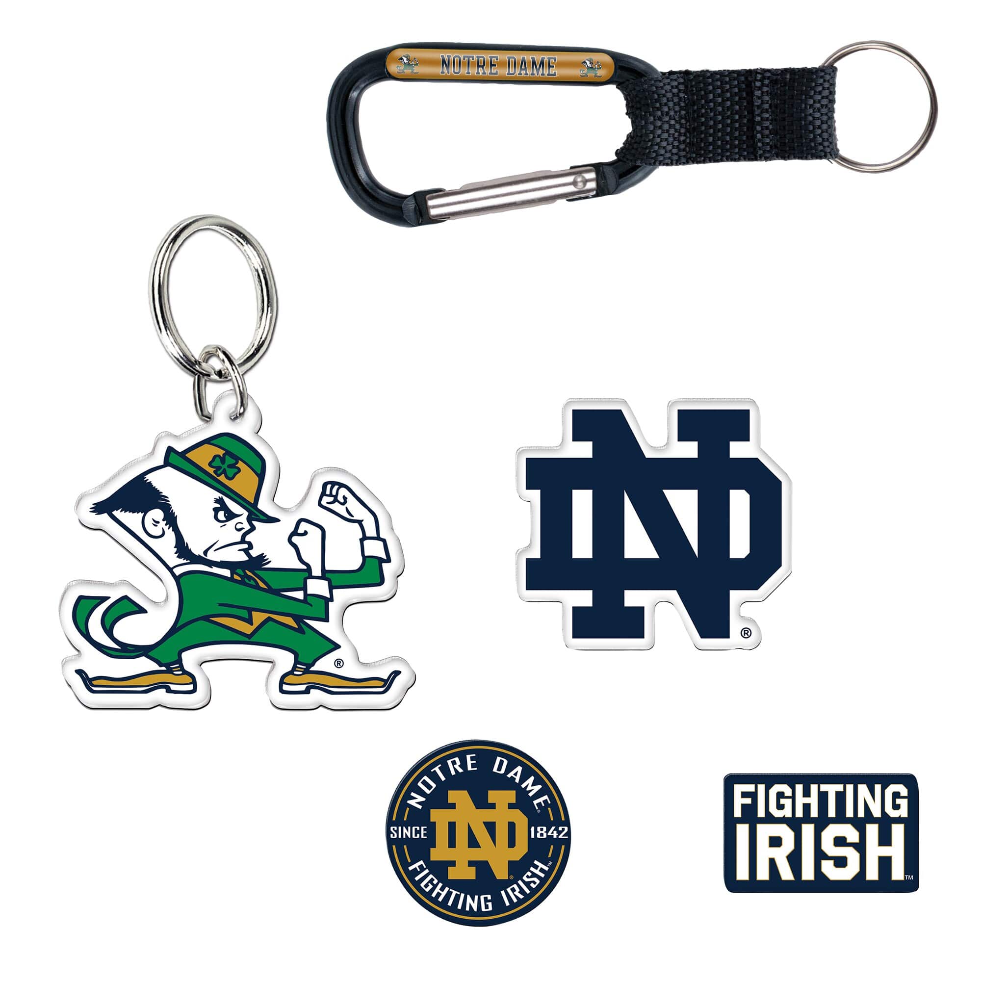 Photos - Wallet Fighting WinCraft - Notre Dame Irish 5-Pack Key Ring and Fridge Magnet Set - Multicolor