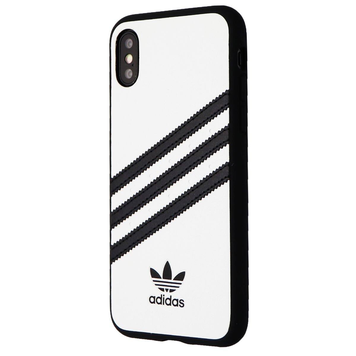 Front. adidas - Adidas 3-Stripes Snap Hard Case for Apple iPhone XS and X - White / Black - White.