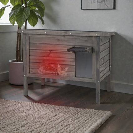 Front. BreeBe - Weatherproof Cat House with Complete Foam Insulation for Winter Use.