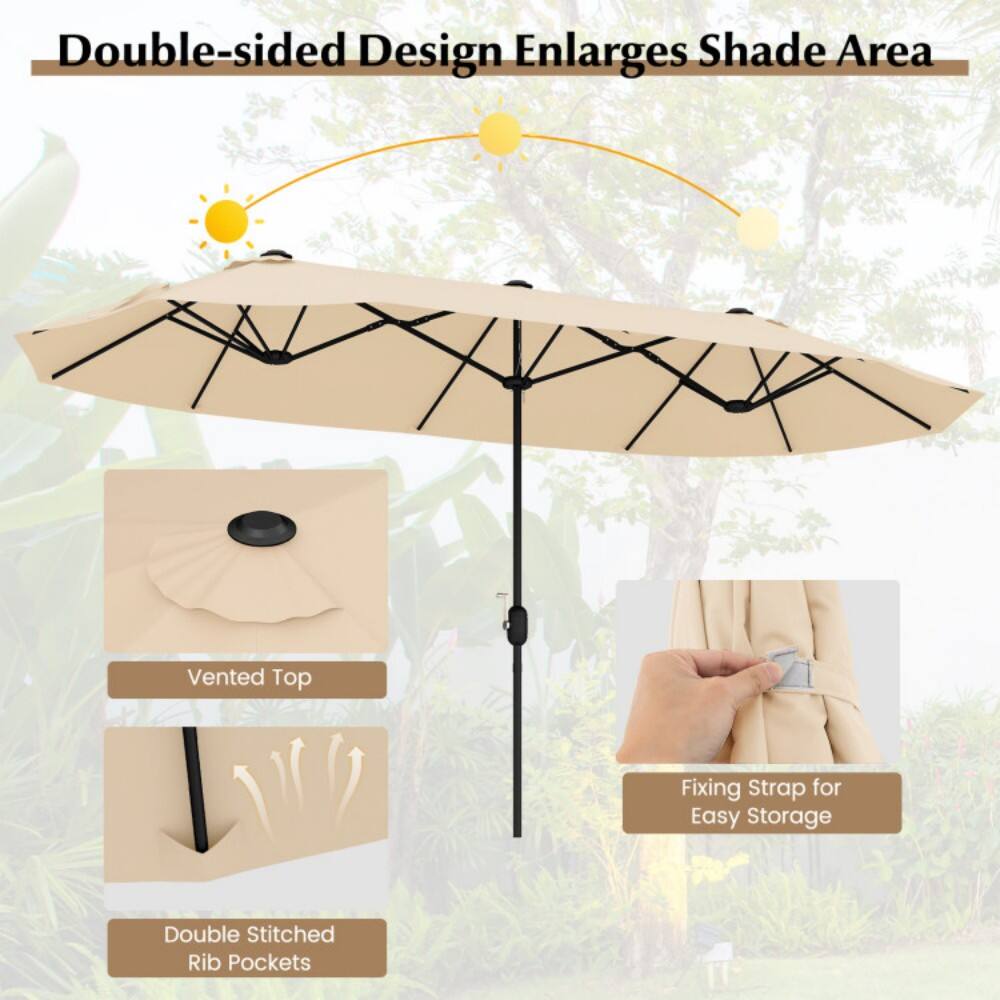 Double-sided Design Enlarges Shade Area  
Vented Top  
Fixing Strap for Easy Storage  
Double Stitched Rib Pockets