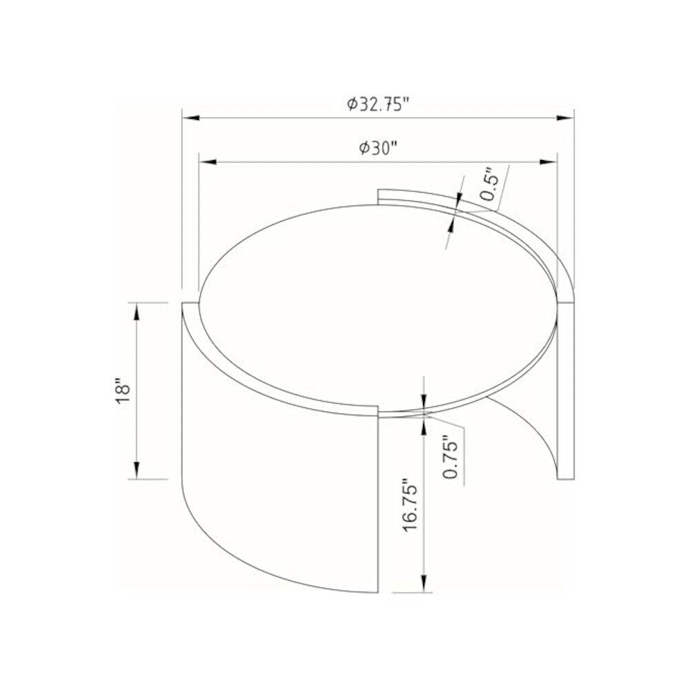 32.75"  
30"  
0.5"  
18"  
16.75"  
0.75"