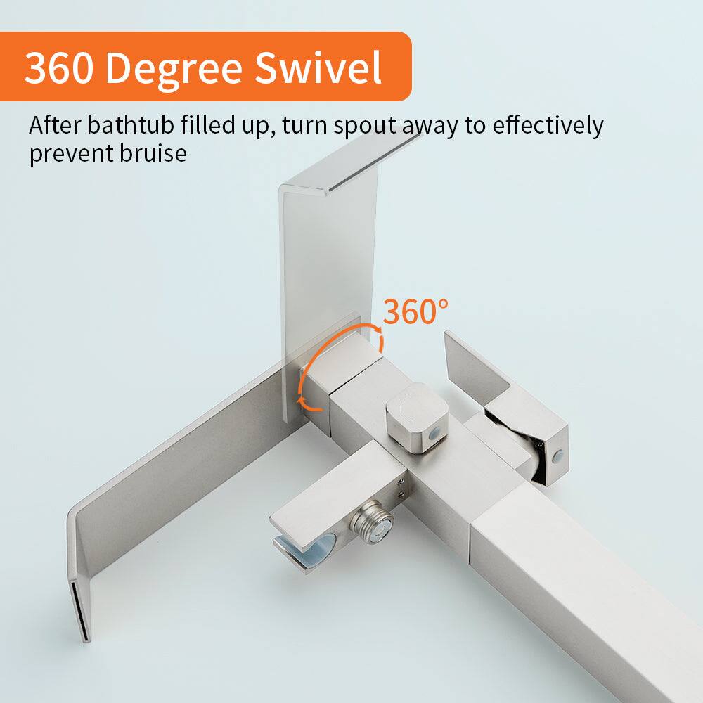 360 Degree Swivel

After bathtub filled up, turn spout away to effectively prevent bruise