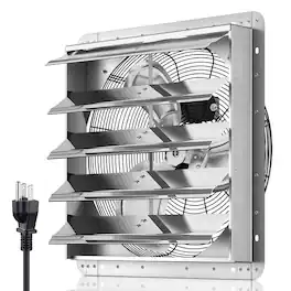 FOHERE - 20 Inch Shutter Exhaust Fan Wall Mounted, High Speed 3500CFM Vent Fan with 1.65M Power Cord,