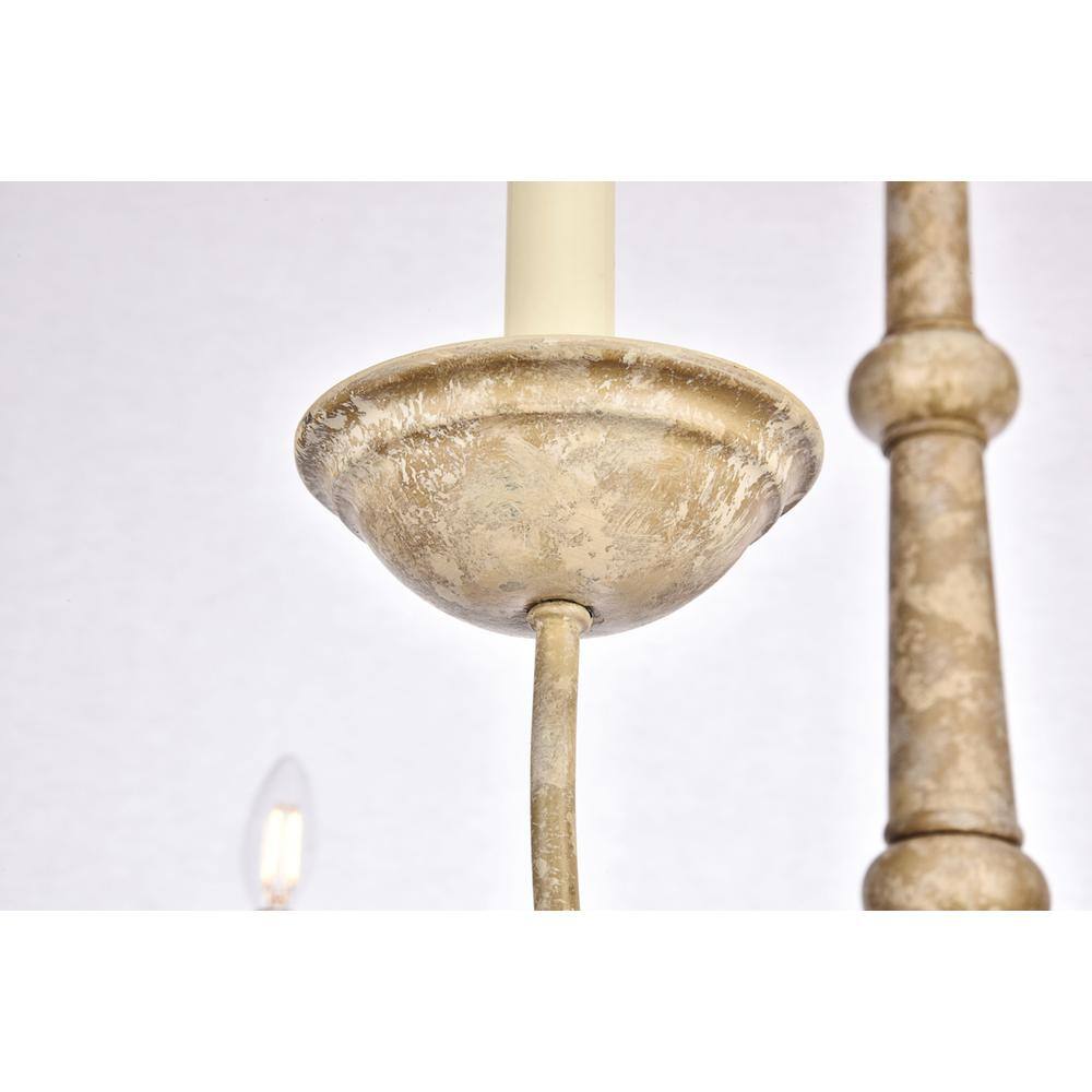 Left. Living District - Merritt Collection Chandelier D35 H21.6 Lt:6 Weathered Dove Finish - Weathered Dove.