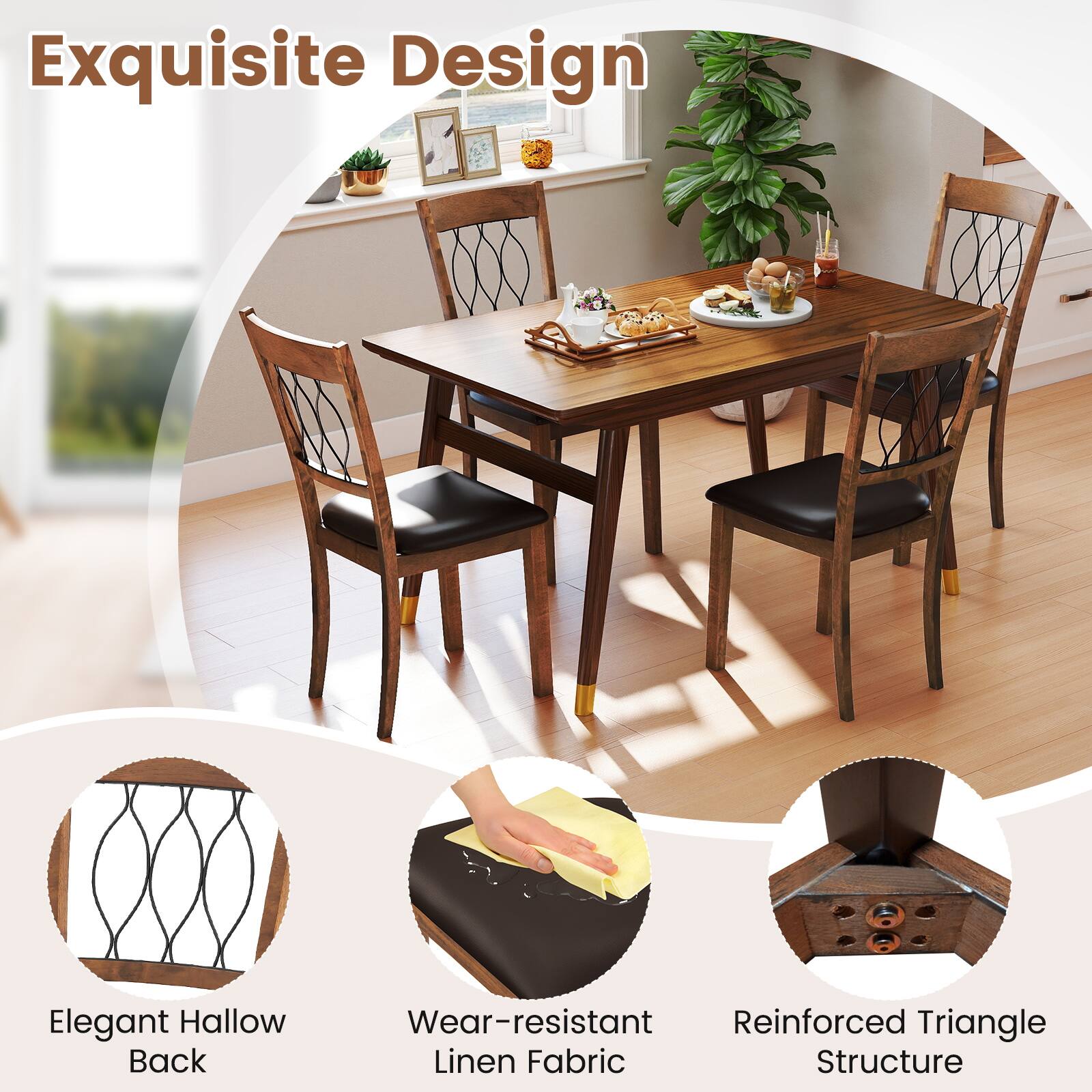 Exquisite Design

Elegant Hollow Back

Wear-resistant Linen Fabric

Reinforced Triangle Structure