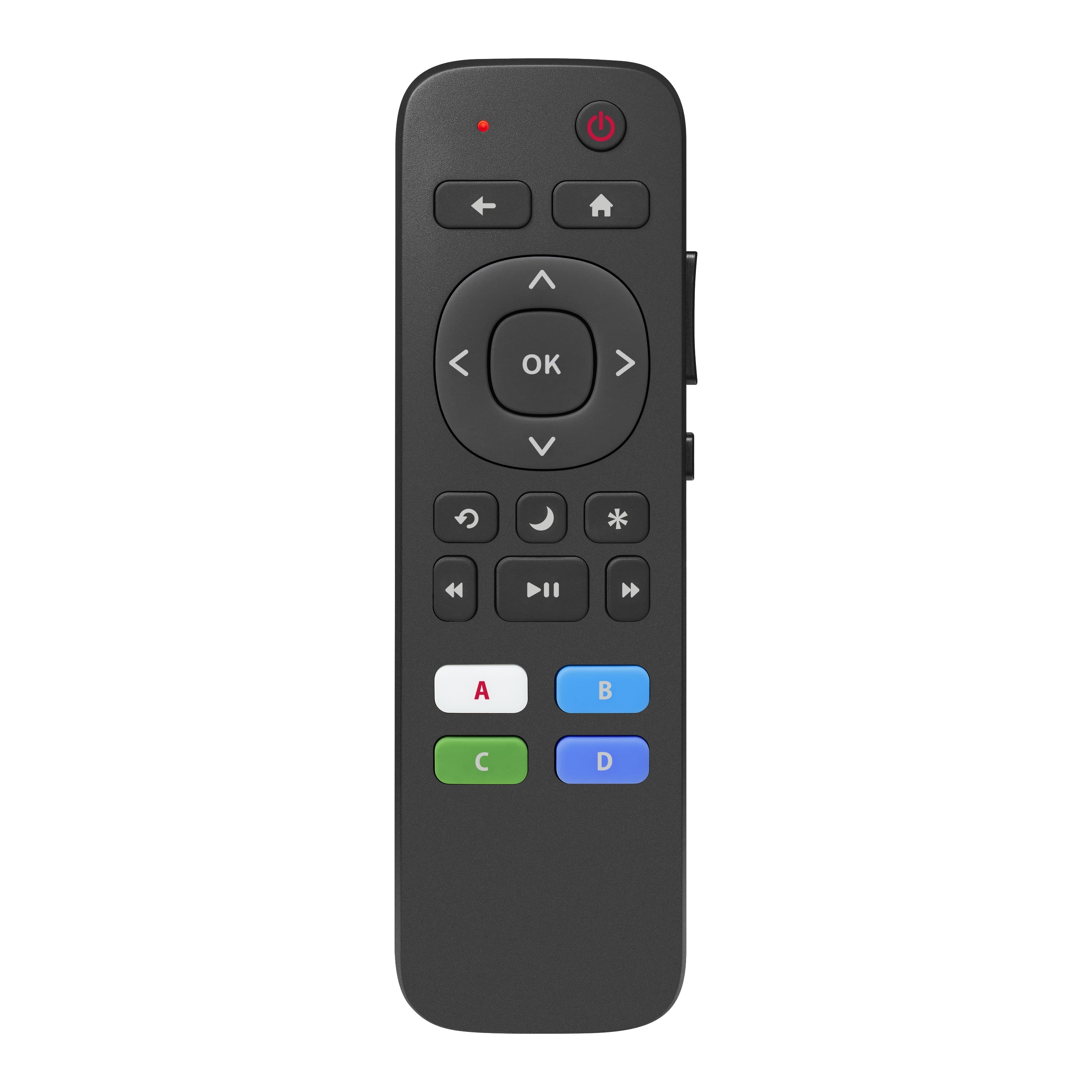 Insignia™ - Replacement Remote for Insignia, TCL & Hisense Roku TVs - Black - Front_Zoom