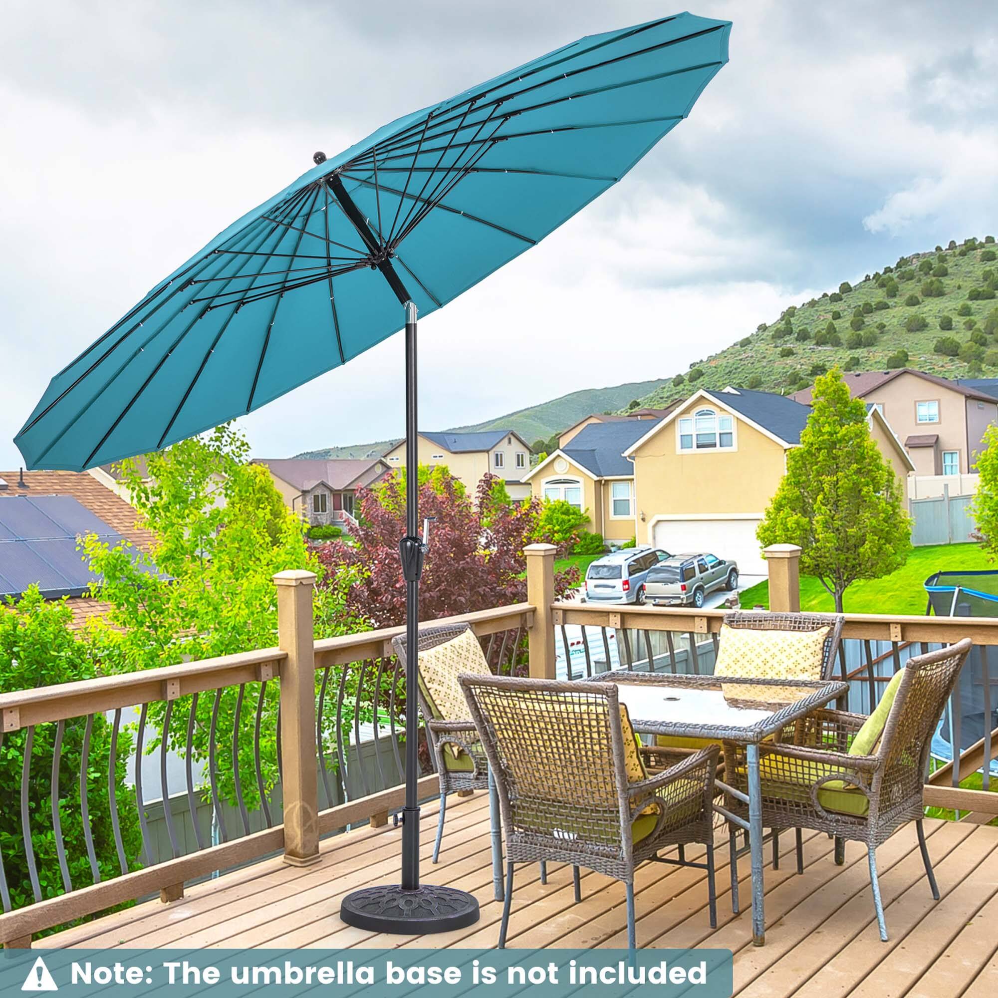 Note: The umbrella base is not included