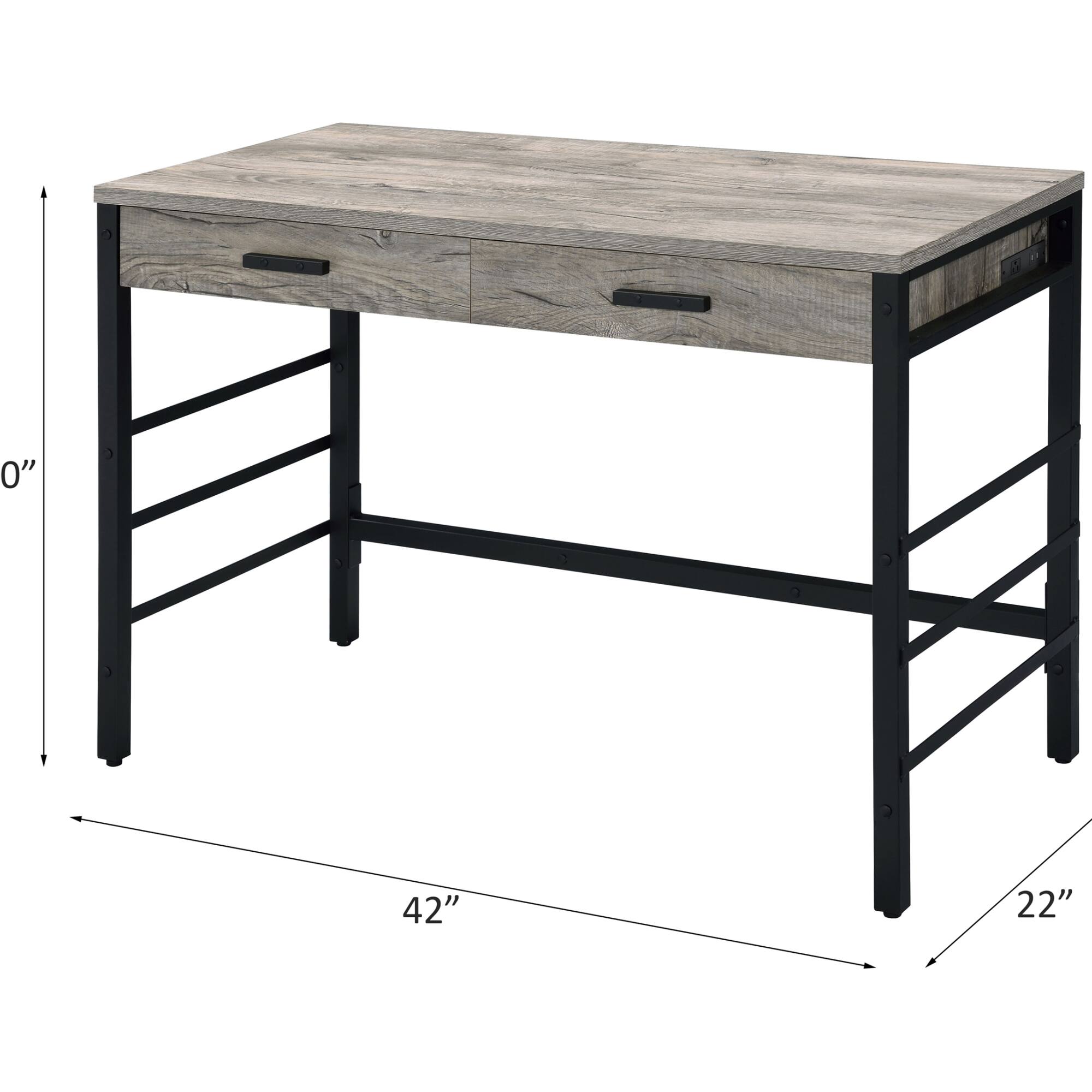 The dimensions of the table are:

- Length: 42 inches
- Width: 22 inches
- Height: 30 inches