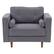 Front. CorLiving - Mulberry Fabric Upholstered Modern Accent Chair - Grey.