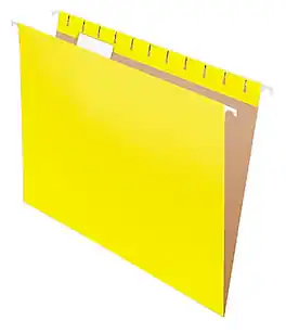Pendaflex - Recycled Hanging File Folders, 1/5 Tab, Letter Size, 25/Box - Yellow