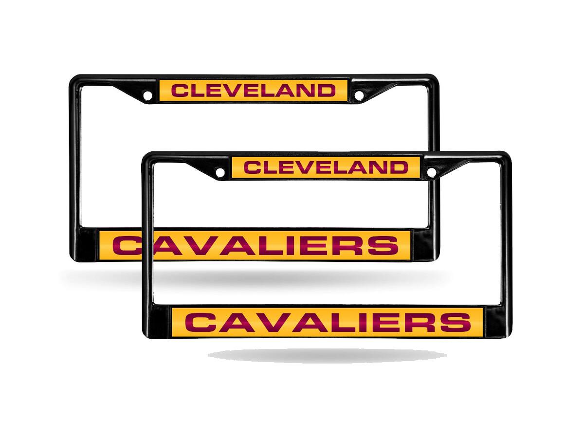 Cleveland Cavaliers NBA Black Metal (Set of 2) Laser Cut License Plate Frames