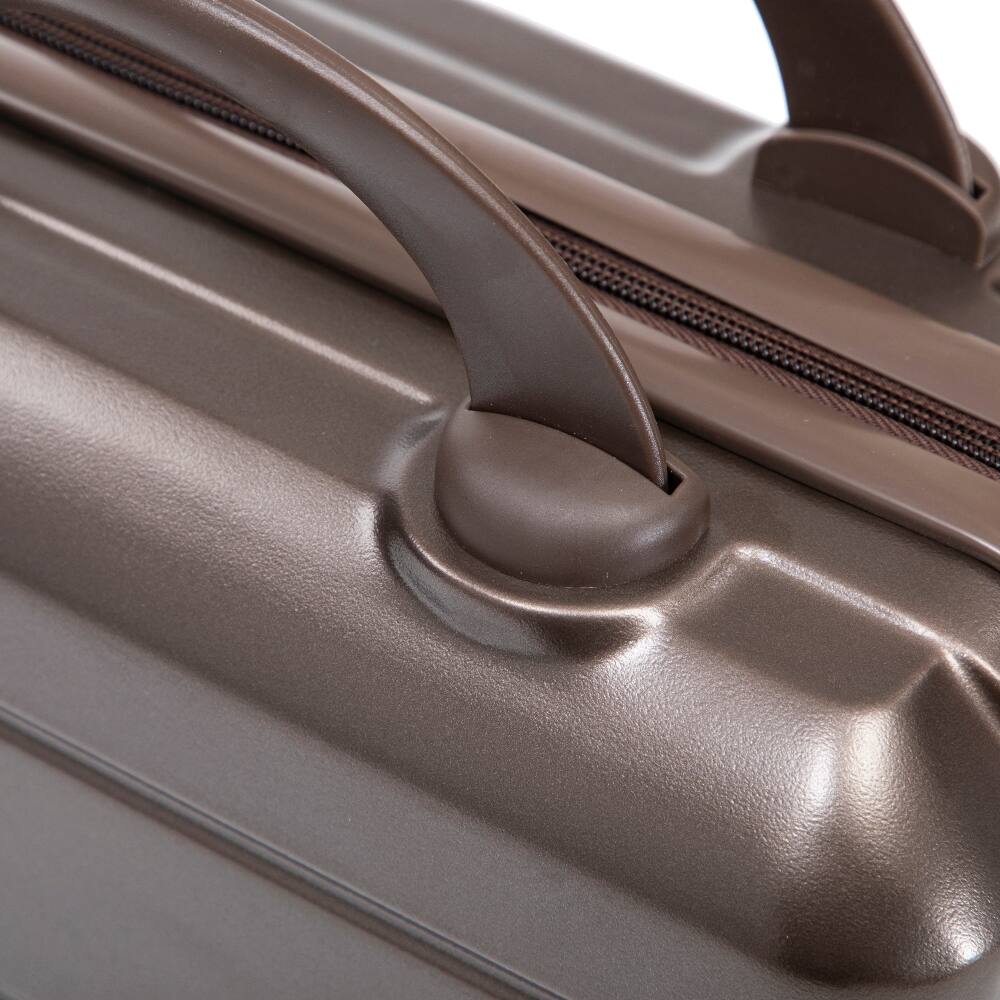 Back. Ropilly - Ropilly 2 Piece Luggage Set Hard Case Luggage with 14 Inch Cosmetic Case Brown - Brown.