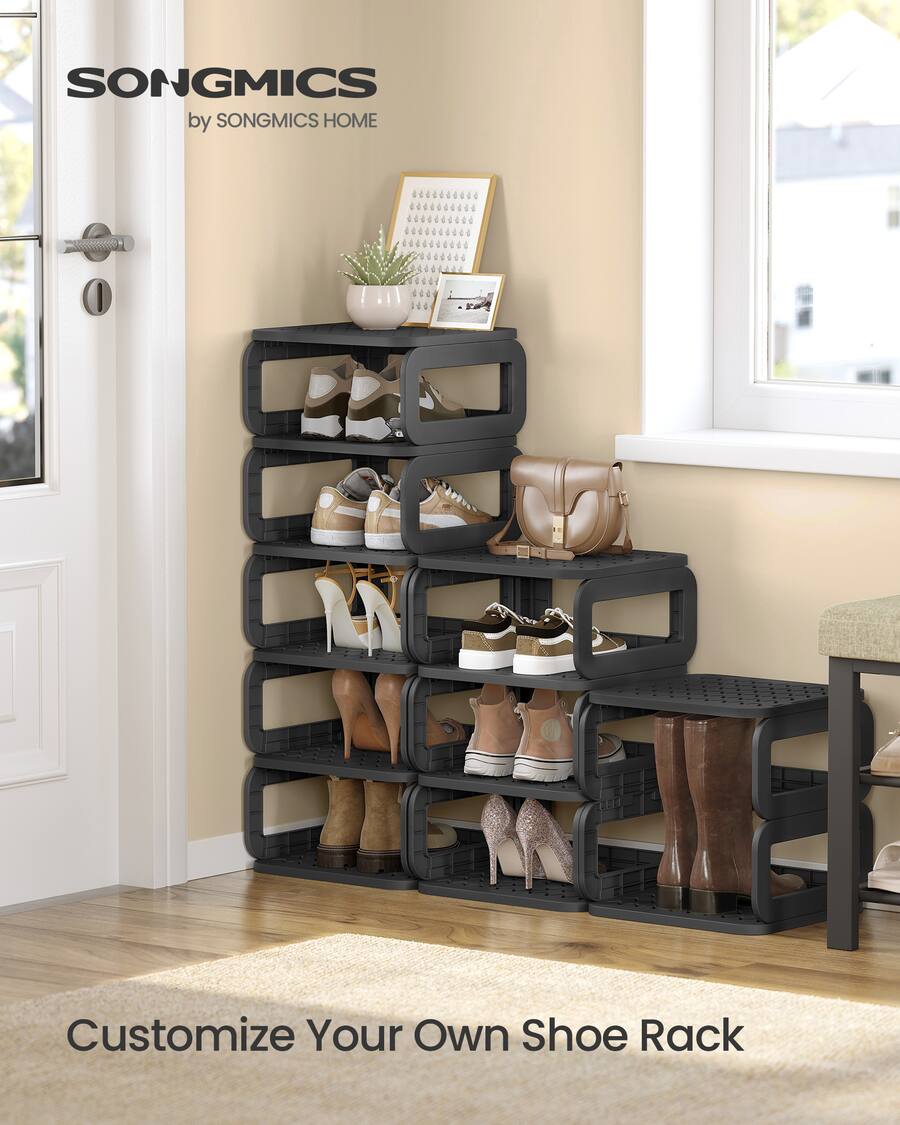 Customize Shoe Rake Songmics Home Shoe Rack, Shoe Organizer, 12 Shelves, Shoe Storage ...