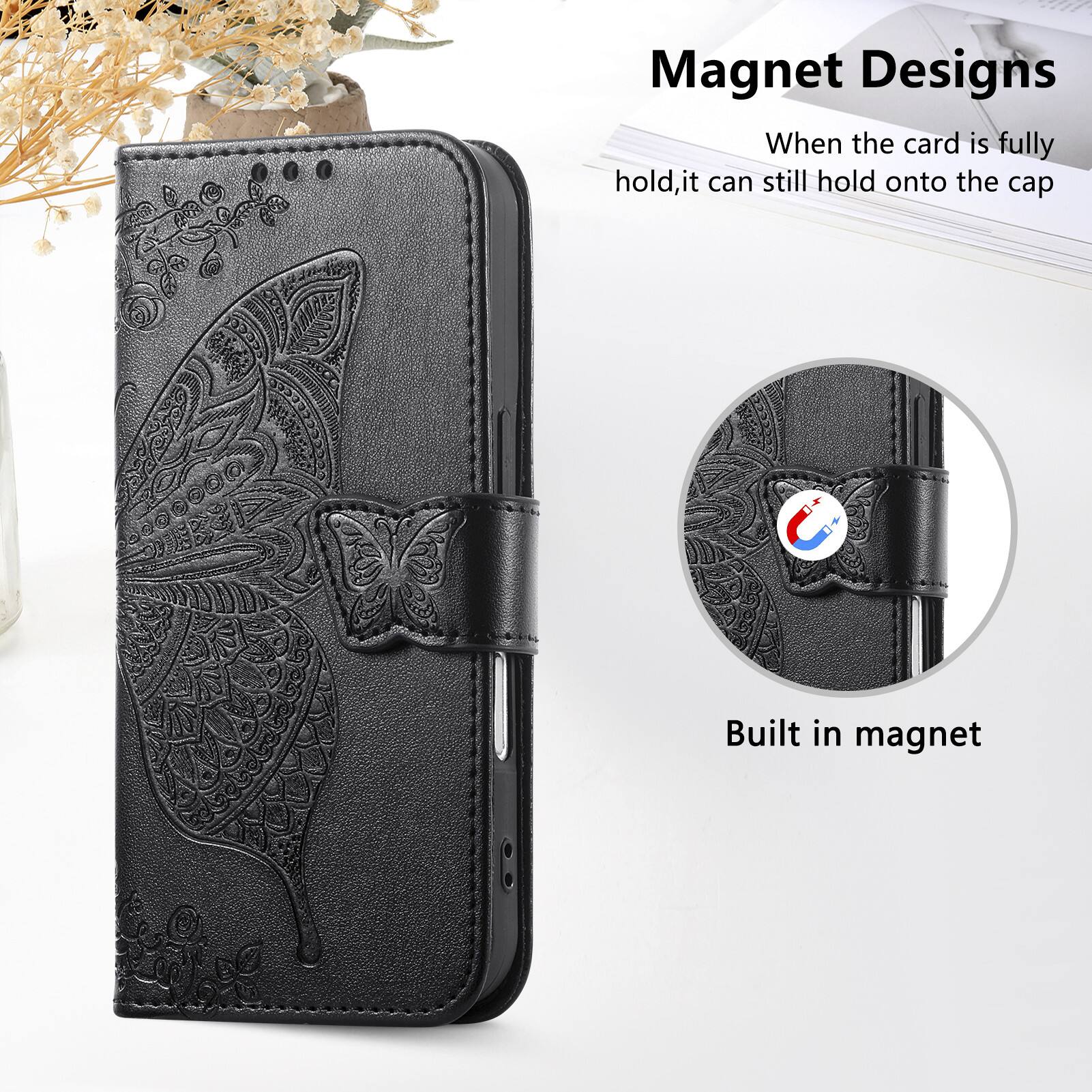 Magnet Designs  
When the card is fully hold, it can still hold onto the cap  
Built in magnet