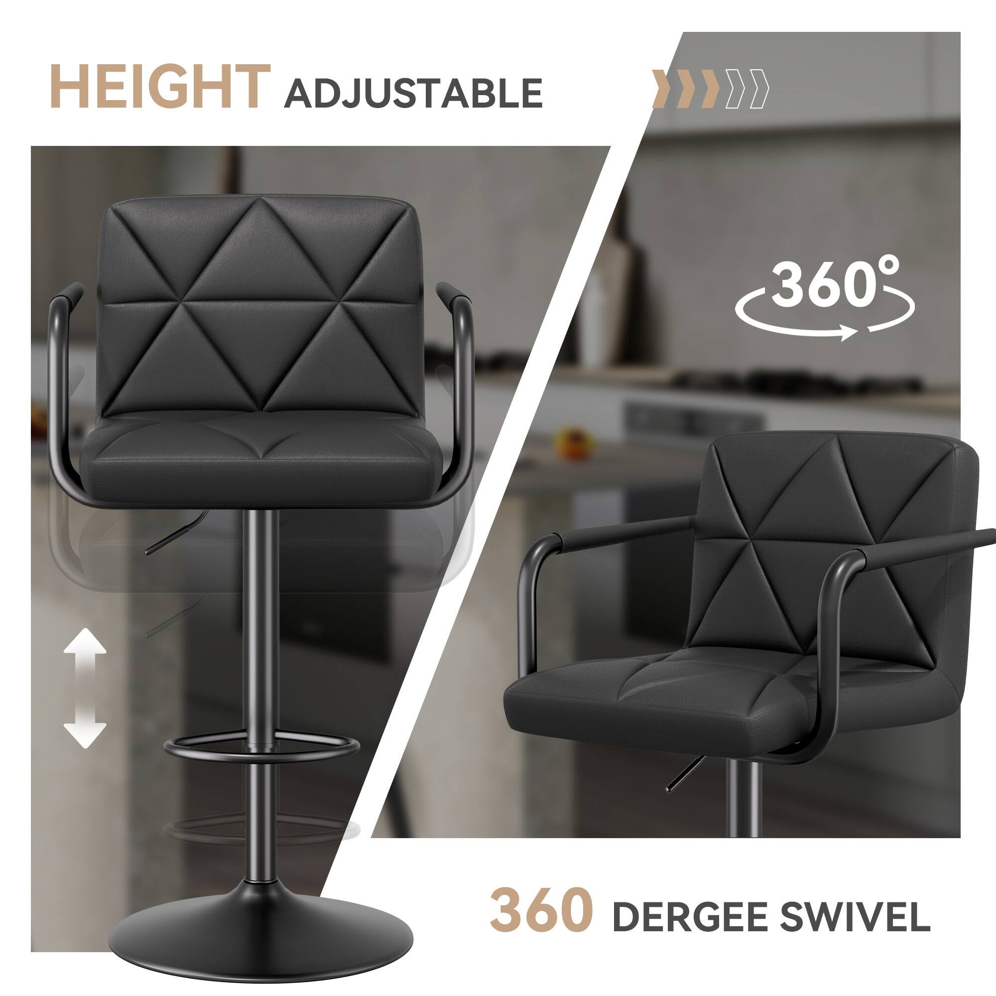 HEIGHT ADJUSTABLE

360° DERGEE SWIVEL