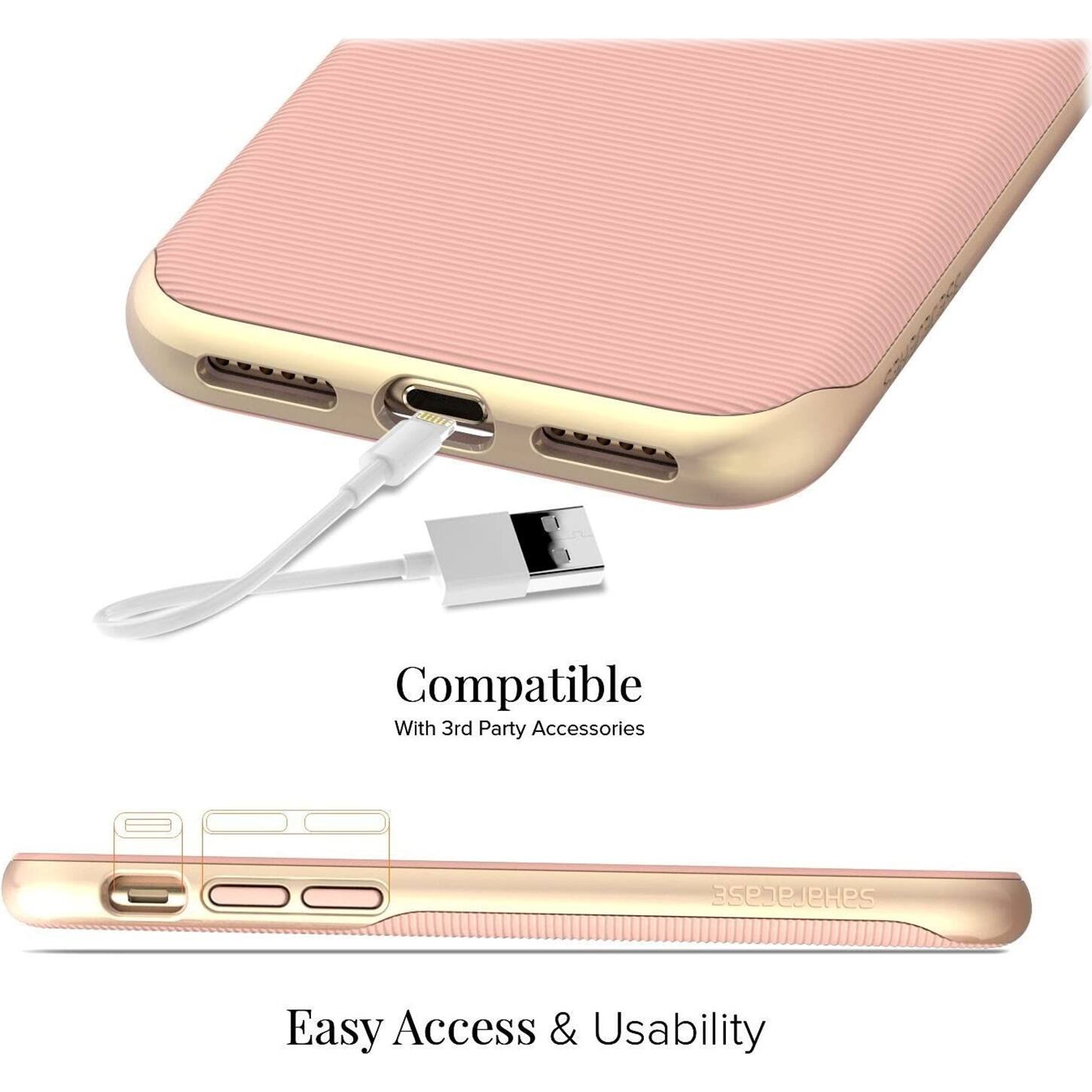 Alt View 16. SaharaCase - Trend Series Case for Apple iPhone 7, 8, SE (3rd Generation 2022) - Rose Gold.