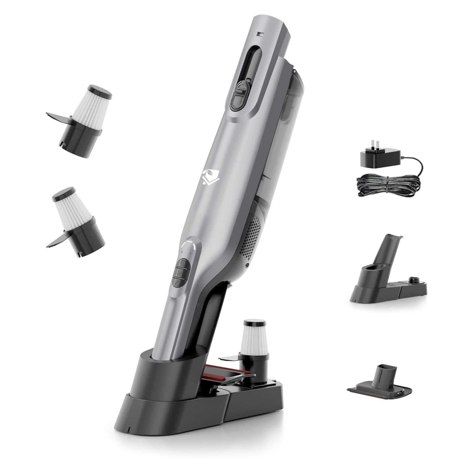 Front. AYONTIN - AYONTIN Rechargeable Handheld Vacuum, Lightweight Hand Vacuum Cordless, Powerful Suction, One-Touch Empty, LED Lights.