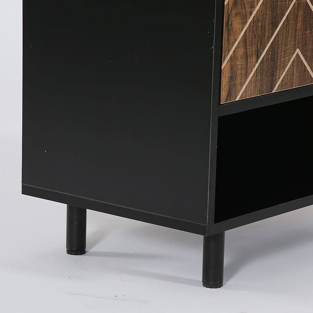 Angle. Kadyn - Kadyn Free Standing Bathroom Cabinet, Entryway Storage Cabinet for Entryway Hallway Closet Bedroom - Black.