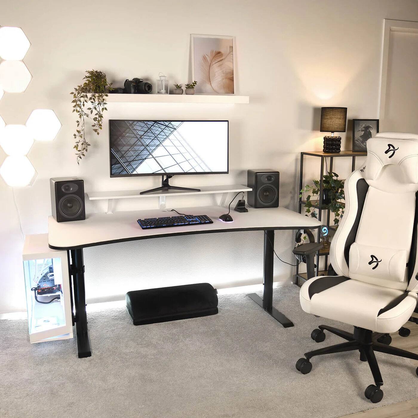 Angle. Arozzi - Desk Riser - Large - White.