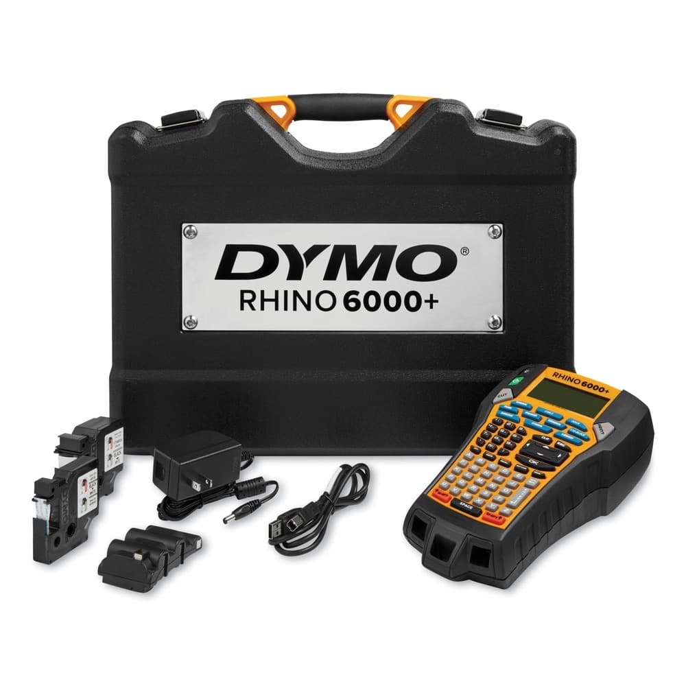 DYMO - 2122499 Rhino 6000+ 5.4 in. x 2.5 in. x 9.7 in. Industrial Label Maker with 0.4 in./s Print Speed and Carry Case - false